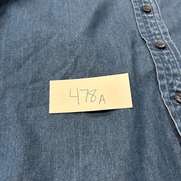 Faconnable Long Sleeve Front Pocket Button-Up Denim Shirt Size L Classic - Picture 8 of 9